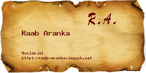 Raab Aranka névjegykártya